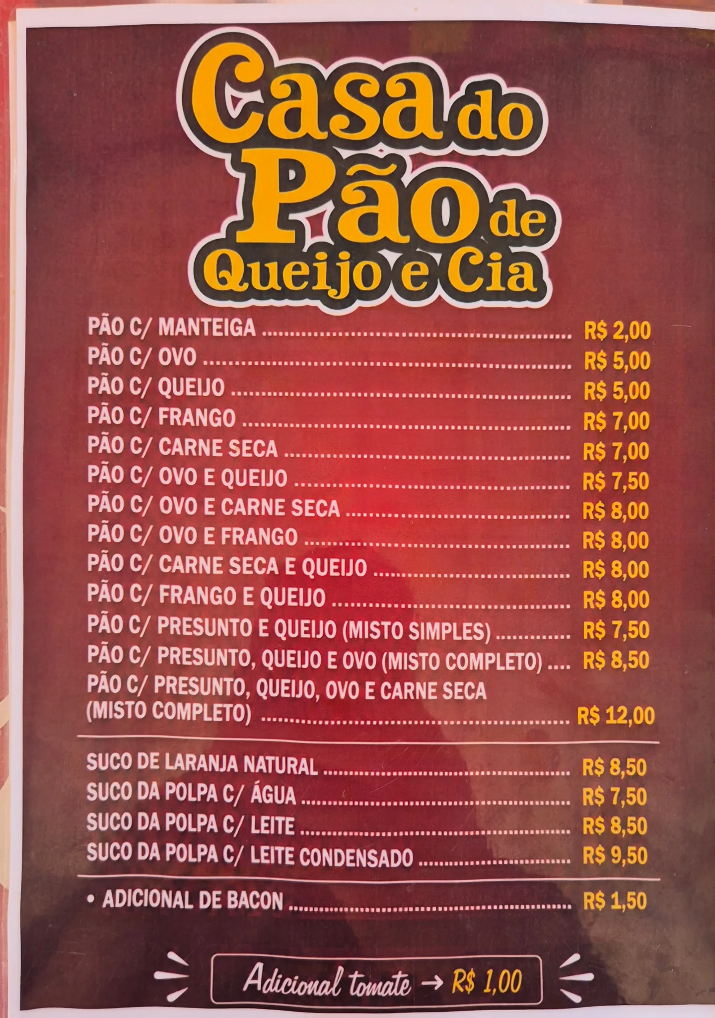 Cardápio de Lanches feitos na Hora página 1