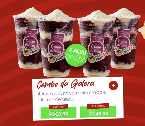 Açaí da Galera, 4 Açaí de 300 ml — Fast Fruit